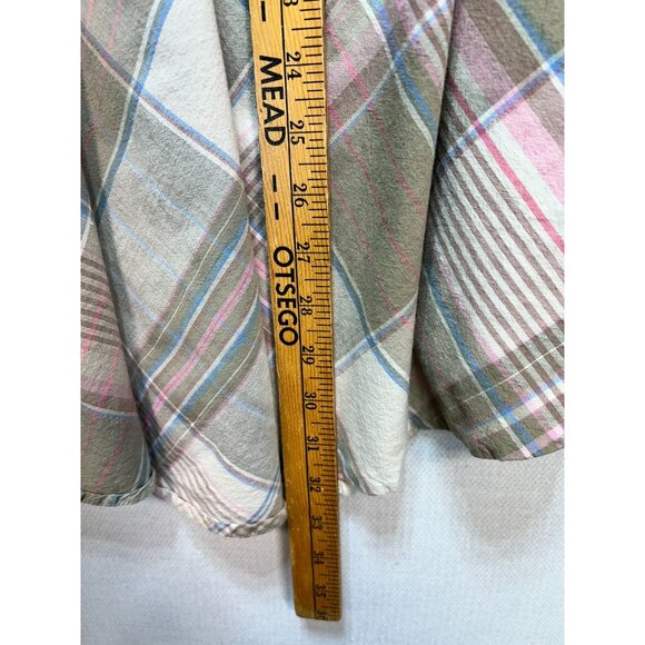 JP Collections Pleated Preppy Skirt Womens 26 Brown Plaid Knee Length Retro 90s - Picture 8 of 11